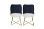 Hanah Home Madrid 908 V2 Sillas Barrocas Doradas Azul Oscuro Terciopelo/Piel Sintética